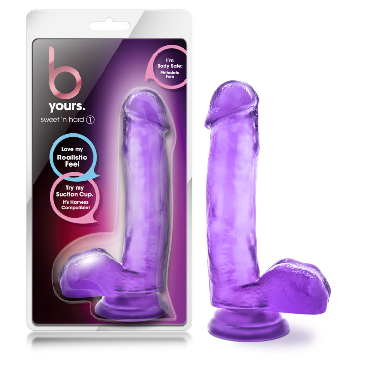 7 in. Realistic Dildo with Balls Purple 7 in. Realistic Dildo with Balls Purple