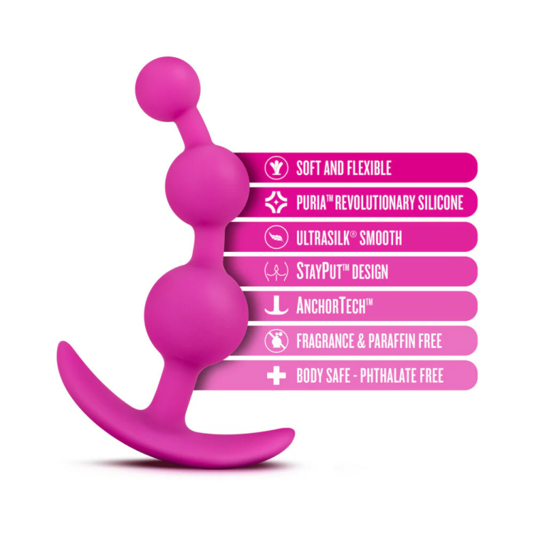 Anal Luxe Be Me 3 Silicone Beaded Butt Plug Anal Luxe Be Me 3 Silicone Beaded Butt Plug