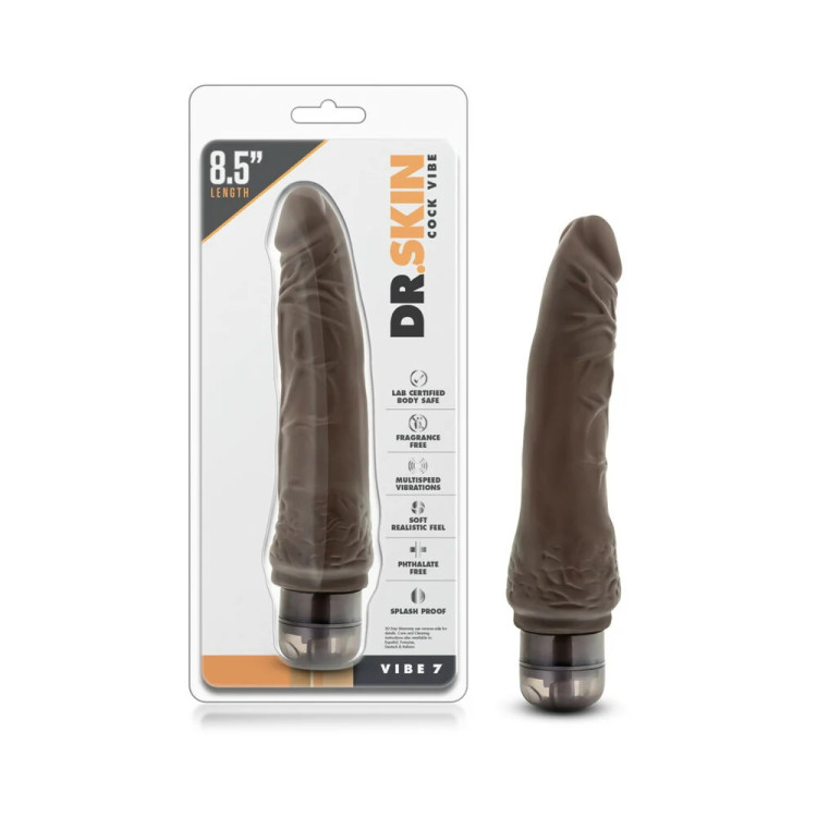 8.5 in. Realistic Vibrating Dildo Brown 8.5 in. Realistic Vibrating Dildo Brown