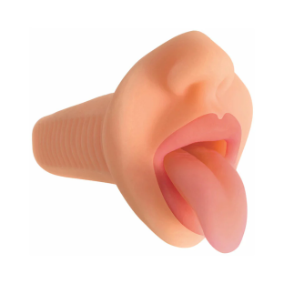 Mistress Perfect Suck Courtney Vibrating Deep Throat Mouth Stroker Beige