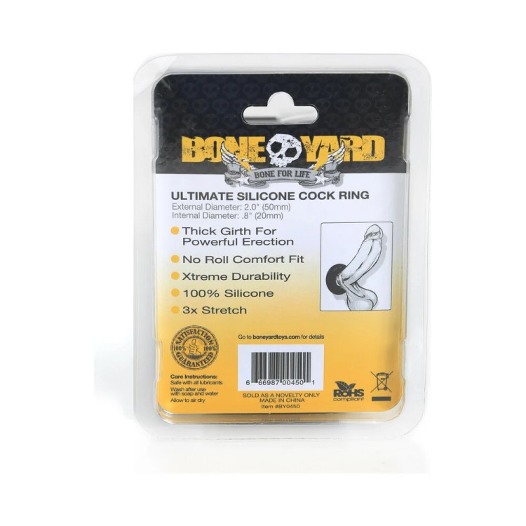 Boneyard Ultimate Silicone Cock Ring Black Boneyard Ultimate Silicone Cock Ring Black