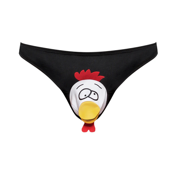 Male Power Novelty Choke The Chicken Bikini Underwear Black