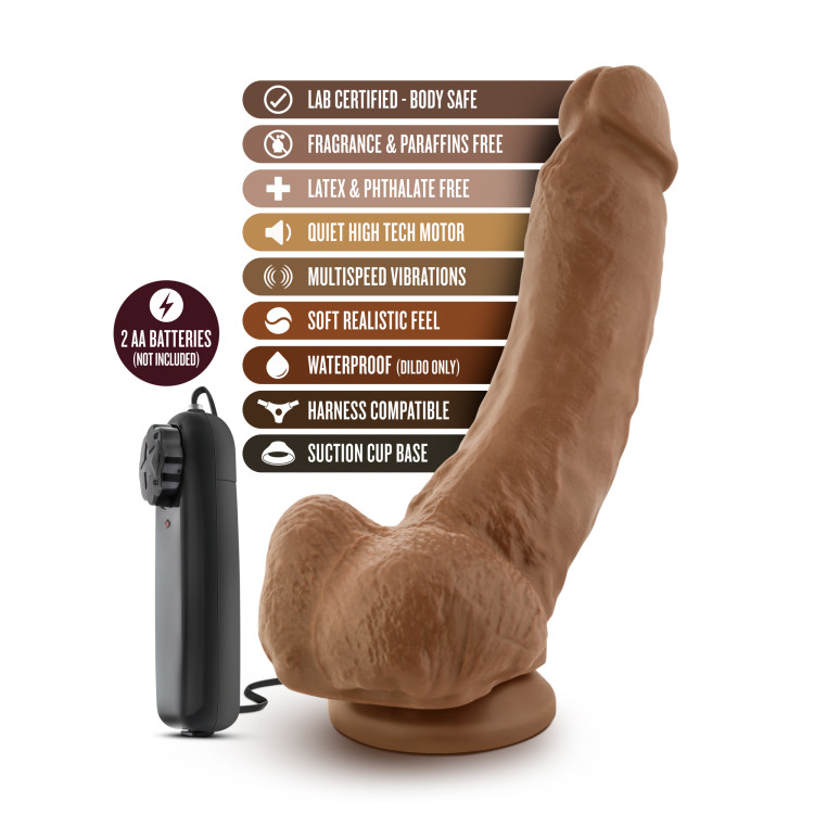 9 in. "The Boxer" Realistic Vibrating Dildo with Balls & Remote 9 in. "The Boxer" Realistic Vibrating Dildo with Balls & Remote