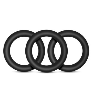 Silicone Cock Ring 3-Pack Small Black