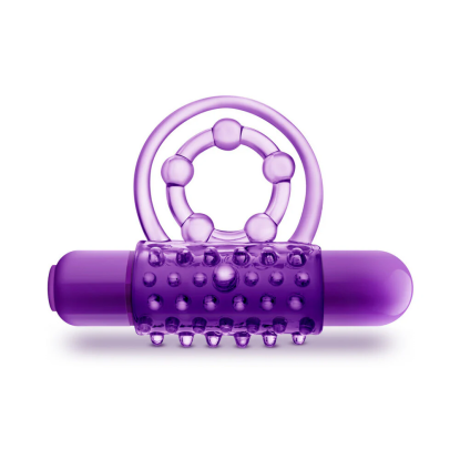 Vibrating Thumping Cock Ring with Ball Strap