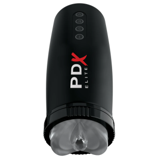 PDX Elite Motobator 2 Thrusting Vibrating Vagina Masturbator Clear