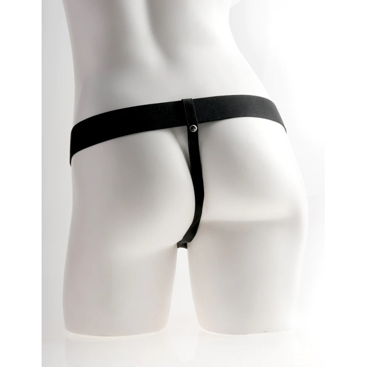 Hollow Vibrating Strap-On Realistic 7 in. with Balls Beige Hollow Vibrating Strap-On Realistic 7 in. with Balls Beige