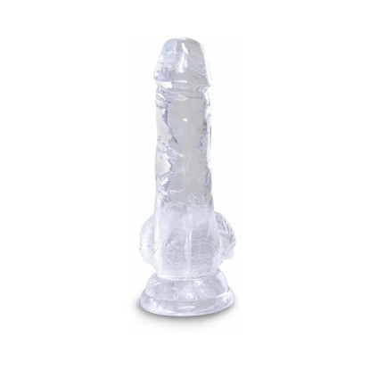 6 Inch Realistic Dildo with Balls Clear