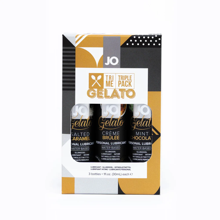JO Tri Me Triple Pack Gelato Flavored Water-Based Lubricant 3-Pack JO Tri Me Triple Pack Gelato Flavored Water-Based Lubricant 3-Pack
