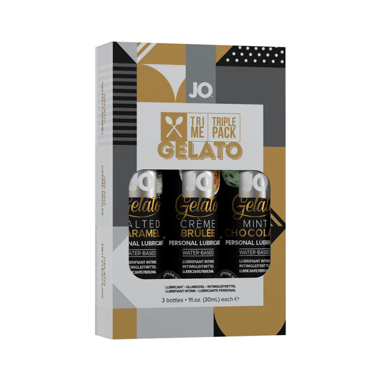 JO Tri Me Triple Pack Gelato Flavored Water-Based Lubricant 3-Pack JO Tri Me Triple Pack Gelato Flavored Water-Based Lubricant 3-Pack