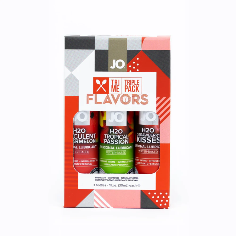 JO Tri Me Triple Pack Flavors Water-Based Lubricant 3-Pack JO Tri Me Triple Pack Flavors Water-Based Lubricant 3-Pack