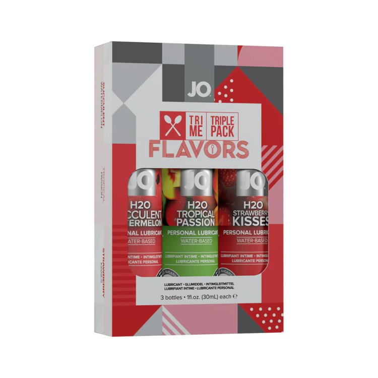 JO Tri Me Triple Pack Flavors Water-Based Lubricant 3-Pack JO Tri Me Triple Pack Flavors Water-Based Lubricant 3-Pack