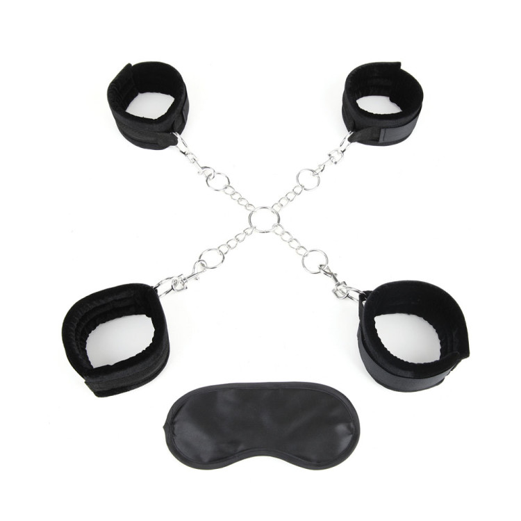 Lux Fetish Deluxe Chain Hog Tie with 4-Piece Cuff Set Lux Fetish Deluxe Chain Hog Tie with 4-Piece Cuff Set