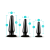 Anal 3-Piece Butt Plug Trainer Kit Black Anal 3-Piece Butt Plug Trainer Kit Black