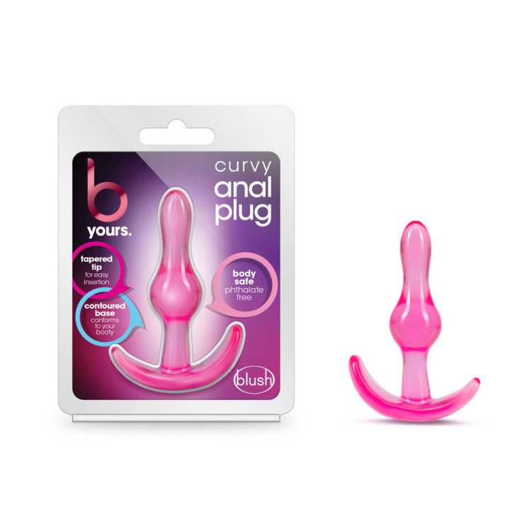 Anal Curvy Butt Plug Pink Anal Curvy Butt Plug Pink