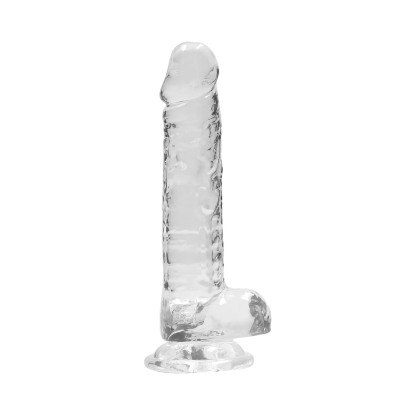 7 Inch RealRock Crystal Clear Dildo with Balls
