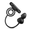Anal Silicone Butt Plug with Vibrating Cock Ring Anal Silicone Butt Plug with Vibrating Cock Ring