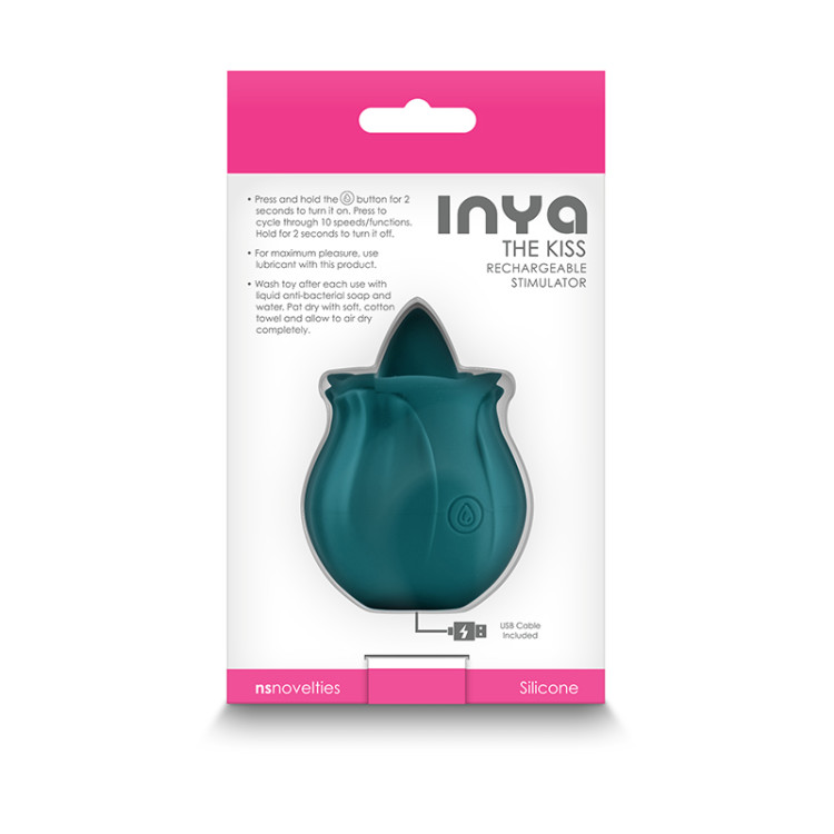 INYA The Kiss Clit Vibrator Dark Teal (78717) by New Sensations Novelties Inc. | Sex Toys | SlipDix.com INYA The Kiss Clit Tongue Vibrator