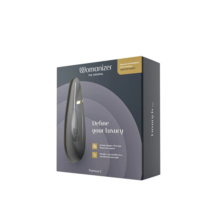 Womanizer Premium 2 Silicone Luxurious Pleasure Air Clitoral Stimulator Black