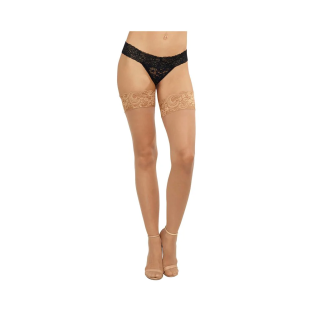 Dreamgirl Sheer Thigh-High Stockings with Silicone Lace Top Light