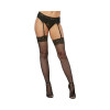 Dreamgirl Fishnet Thigh-High Stockings With Lace Top Black Dreamgirl Fishnet Thigh-High Stockings With Lace Top Black