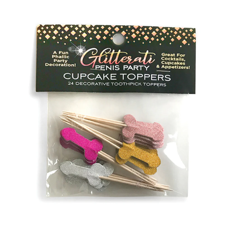 Glitterati Penis Party Cupcake Topper Toothpicks 24-Pack (80736) by Little Genie Productions | Bachelorette Party Gifts | SlipDix.com Glitterati Penis Party Cupcake Topper Toothpicks 24-Pack (80736) | SlipDix.com
