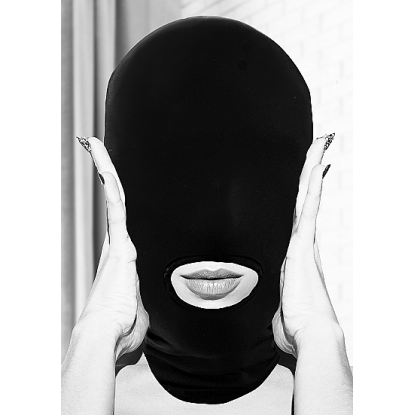 Ouch! Submission Mask with Open Mouth Black
