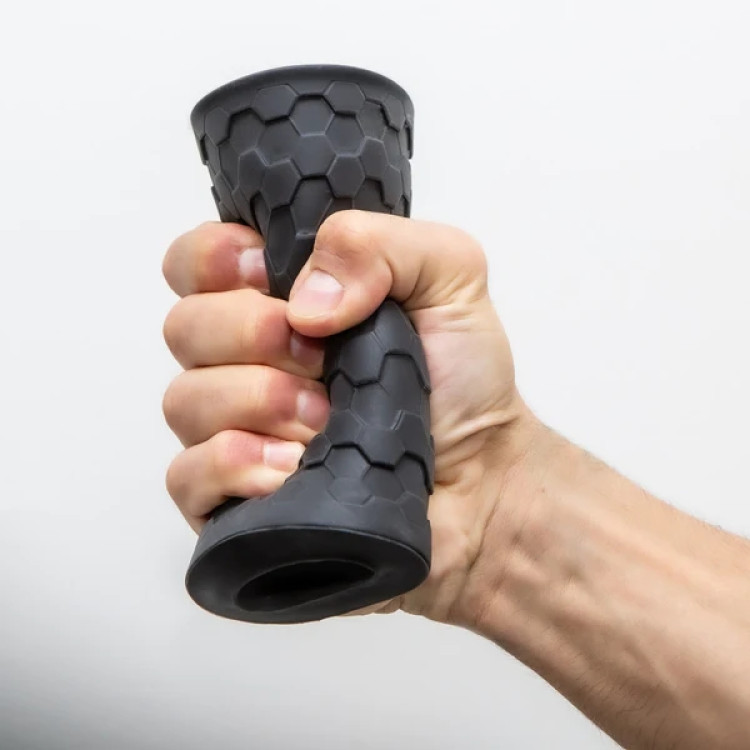 Platinum Hekx Silicone Ribbed Stroker Black Platinum Hekx Silicone Ribbed Stroker Black