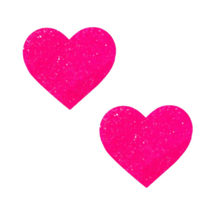 Neva Nude Pasty Super Sparkle Watermelly Pink Blacklight Glitter I Heart U (84154) by Neva Nude LLC | Pasties | SlipDix.com Neva Nude Pasty Super Sparkle Watermelly Pink Blacklight Glitter I Heart U (84154) | SlipDix.com