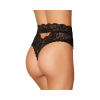 Dreamgirl High-Waist Scallop Lace Panty With Keyhole Back Black Dreamgirl High-Waist Scallop Lace Panty With Keyhole Back Black