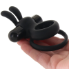 Vibrating Rabbit Double Cock Ring Black Vibrating Rabbit Double Cock Ring Black