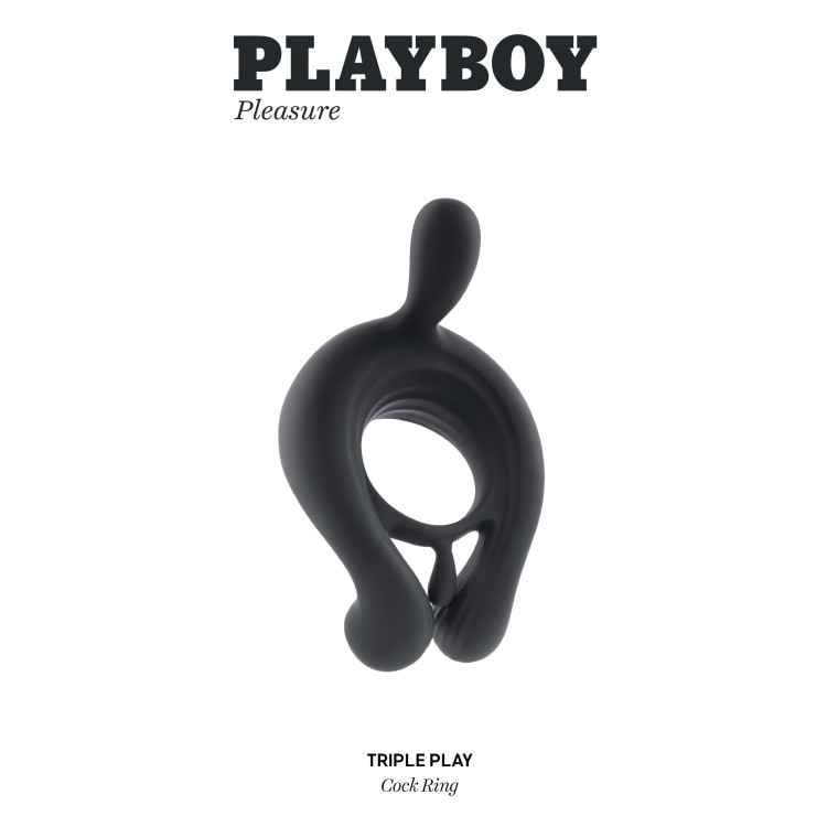 Playboy Triple Play Remote-Controlled Vibrating Cock Ring with Clit Stimulator Playboy Triple Play Remote-Controlled Vibrating Cock Ring with Clit Stimulator