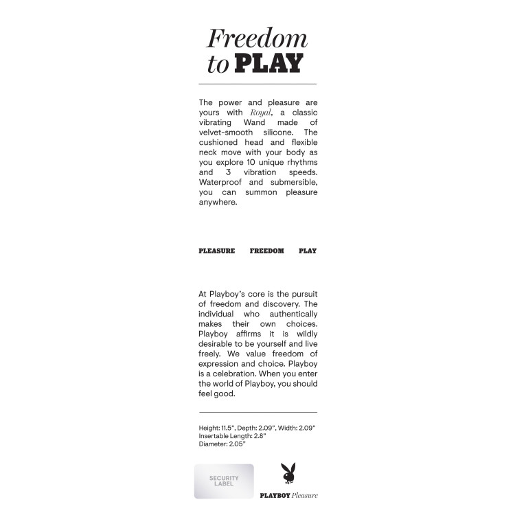 Playboy Royal Silicone Wand Vibrator Playboy Royal Silicone Wand Vibrator