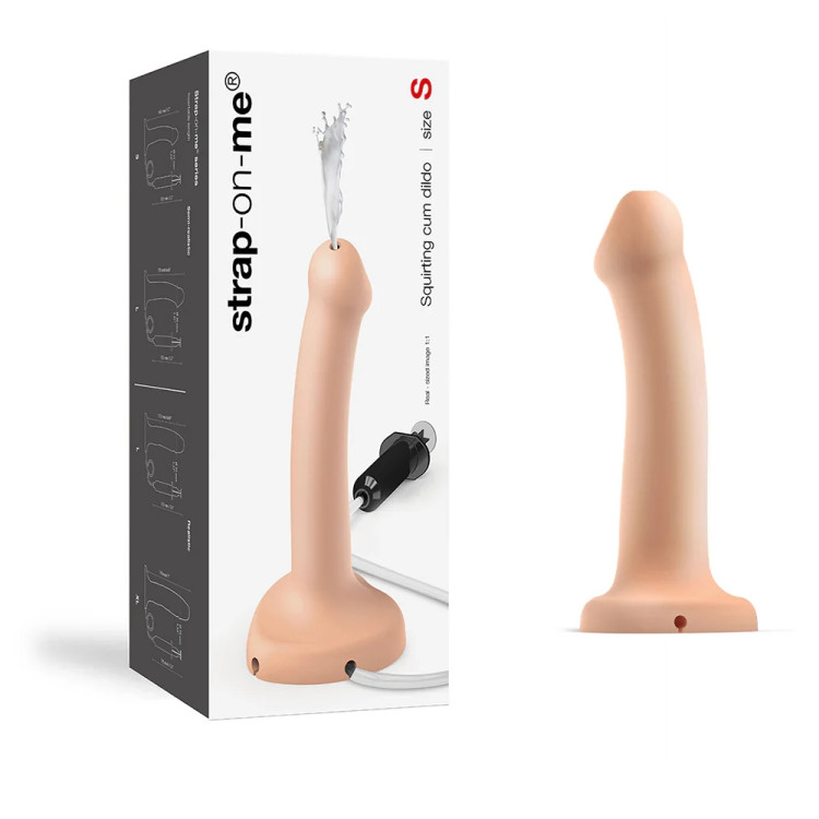 Strap-On-Me Squirting Cum Semi-Realistic Silicone Dildo Vanilla S Strap-On-Me Squirting Cum Semi-Realistic Silicone Dildo Vanilla S
