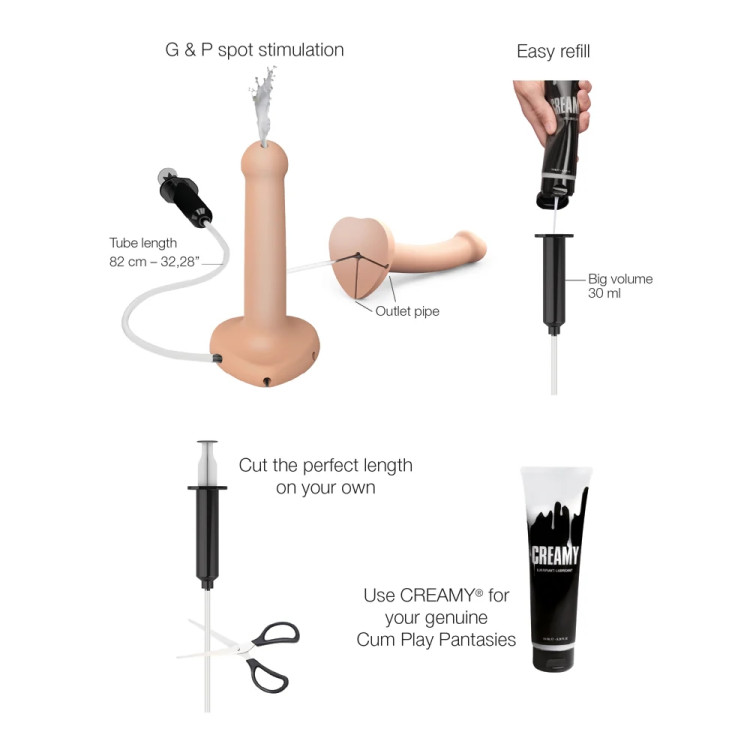 Strap-On-Me Squirting Cum Semi-Realistic Silicone Dildo Vanilla S Strap-On-Me Squirting Cum Semi-Realistic Silicone Dildo Vanilla S