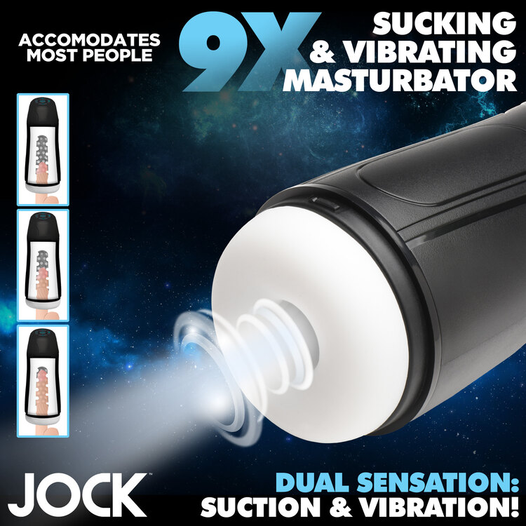 Jock 9X Sucking & Vibrating Masturbator White