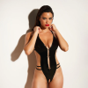 Oh La La Cheri Whipped Soft Cup Open Gusset Vinyl Teddy with Barbell Trim Oh La La Cheri Whipped Soft Cup Open Gusset Vinyl Teddy with Barbell Trim