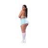 Magic Silk Dress Up Head Cheerleader Costume Blue Magic Silk Dress Up Head Cheerleader Costume Blue