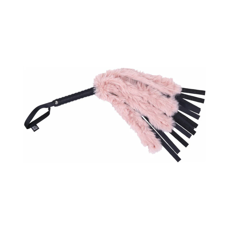 Brat Faux Fur & Vegan Leather Flogger Rose Gold & Black Brat Faux Fur & Vegan Leather Flogger Rose Gold & Black
