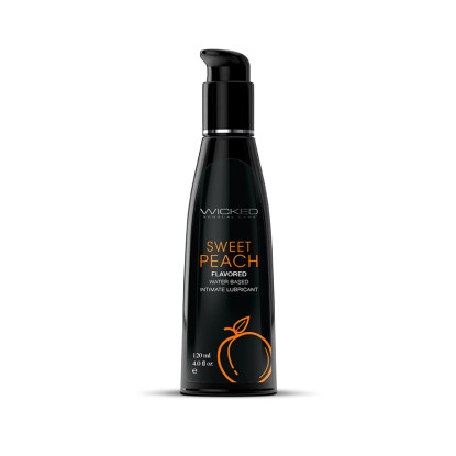 Wicked Aqua Sweet Peach Water-Based Flavored Lubricant 4 oz.