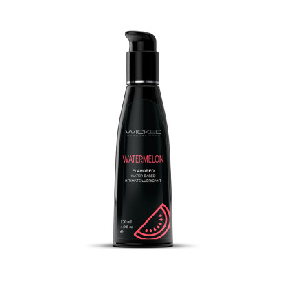 Wicked Aqua Watermelon Water-Based Flavored Lubricant 4 oz.