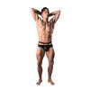 Male Power Lucifer Cut Out Strappy Thong Black