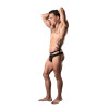 Male Power Lucifer Cut Out Strappy Thong Black