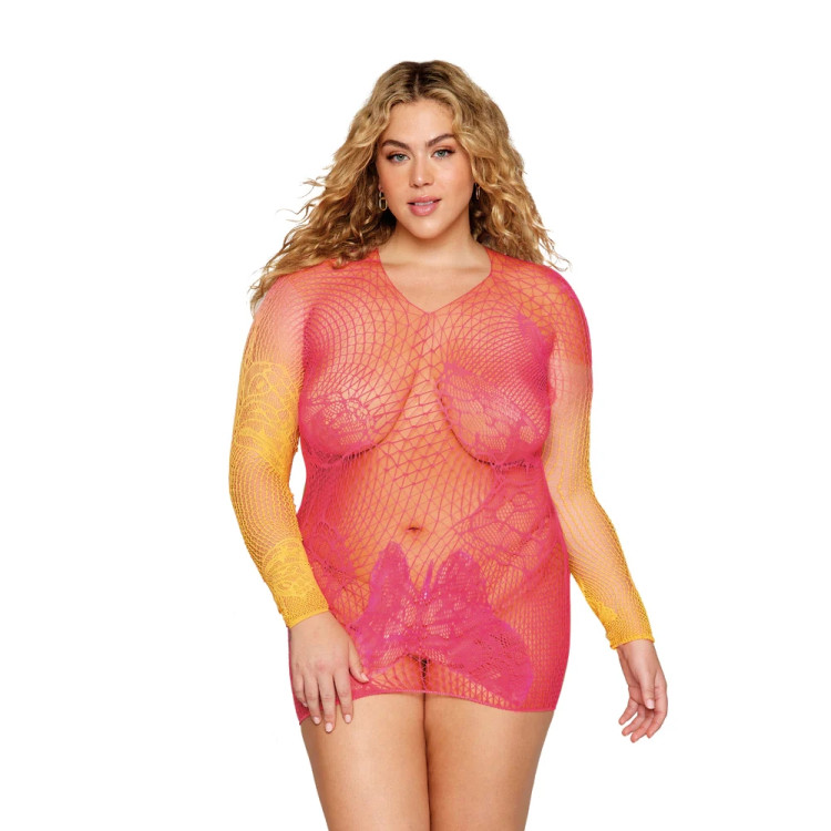 Dreamgirl Versatile Butterfly Fishnet Bodystocking Watermelon Mimosa Dreamgirl Versatile Butterfly Fishnet Bodystocking Watermelon Mimosa