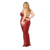 Dreamgirl Lace Bodystocking Gown with Bustier Detail Oxblood Dreamgirl Lace Bodystocking Gown with Bustier Detail Oxblood