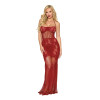 Dreamgirl Lace Bodystocking Gown with Bustier Detail Oxblood Dreamgirl Lace Bodystocking Gown with Bustier Detail Oxblood