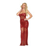 Dreamgirl Lace Bodystocking Gown with Bustier Detail Oxblood Dreamgirl Lace Bodystocking Gown with Bustier Detail Oxblood