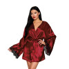 Dreamgirl Open Back Satin Robe with Lace Detail Oxblood Dreamgirl Open Back Satin Robe with Lace Detail Oxblood