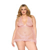 Dreamgirl Lace and Polka Dot Mesh Babydoll and G-String Rose Quartz Dreamgirl Lace and Polka Dot Mesh Babydoll and G-String Rose Quartz