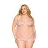 Dreamgirl Lace and Polka Dot Mesh Babydoll and G-String Rose Quartz Dreamgirl Lace and Polka Dot Mesh Babydoll and G-String Rose Quartz